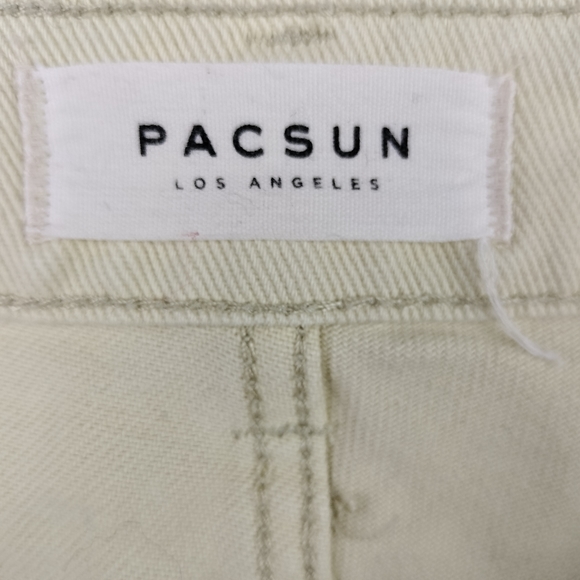 PacSun High Waist Distressed Mom Shorts in Pale Yellow Sz. 24 - Picture 6 of 7